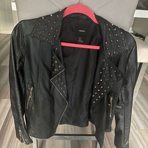 Black leather jacket